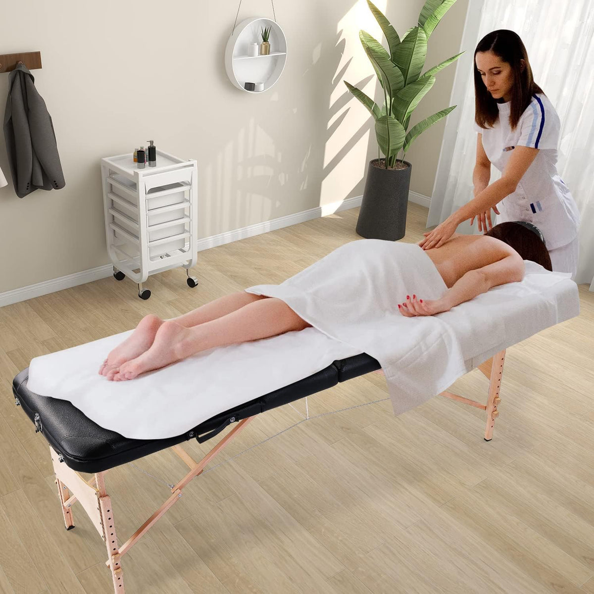 Black Ergonomic Massage Table with Carrying Case X9196