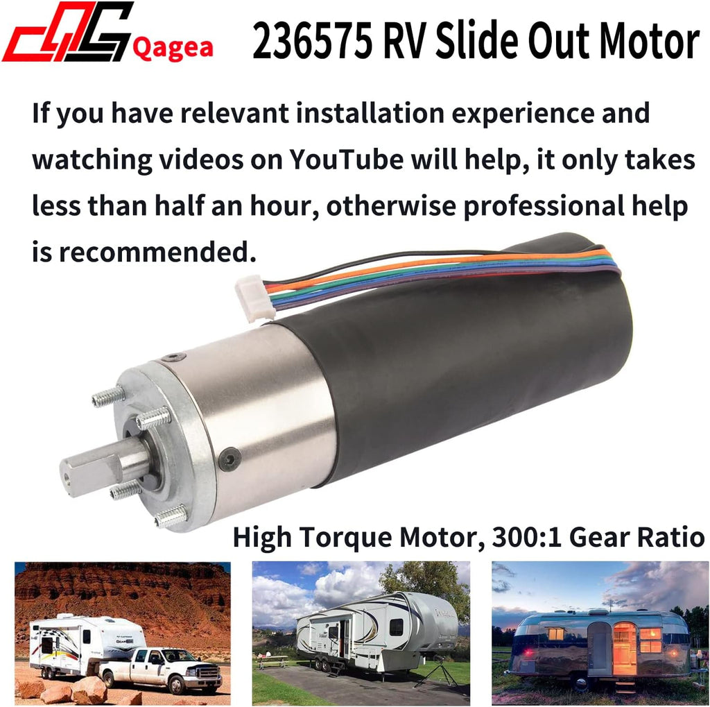 RV in-Wall Slide-Out Motor, 300:1 Gear Ratio, Pack of 2 A7997