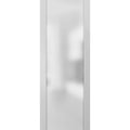 Sliding Barn Door 36 x 84 with Hardware, White Silk with Frosted Glass, 6.6ft Rail Set E730072