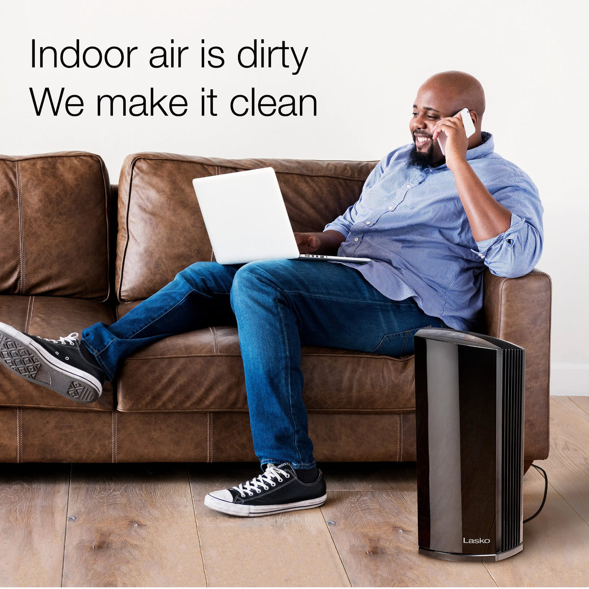 Black HEPA Filter Air Purifier Tower with Timer N540332