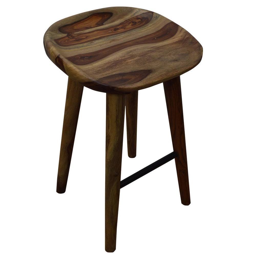 26-inch Solid Sheesham Wood Counter Stool Brown H9540