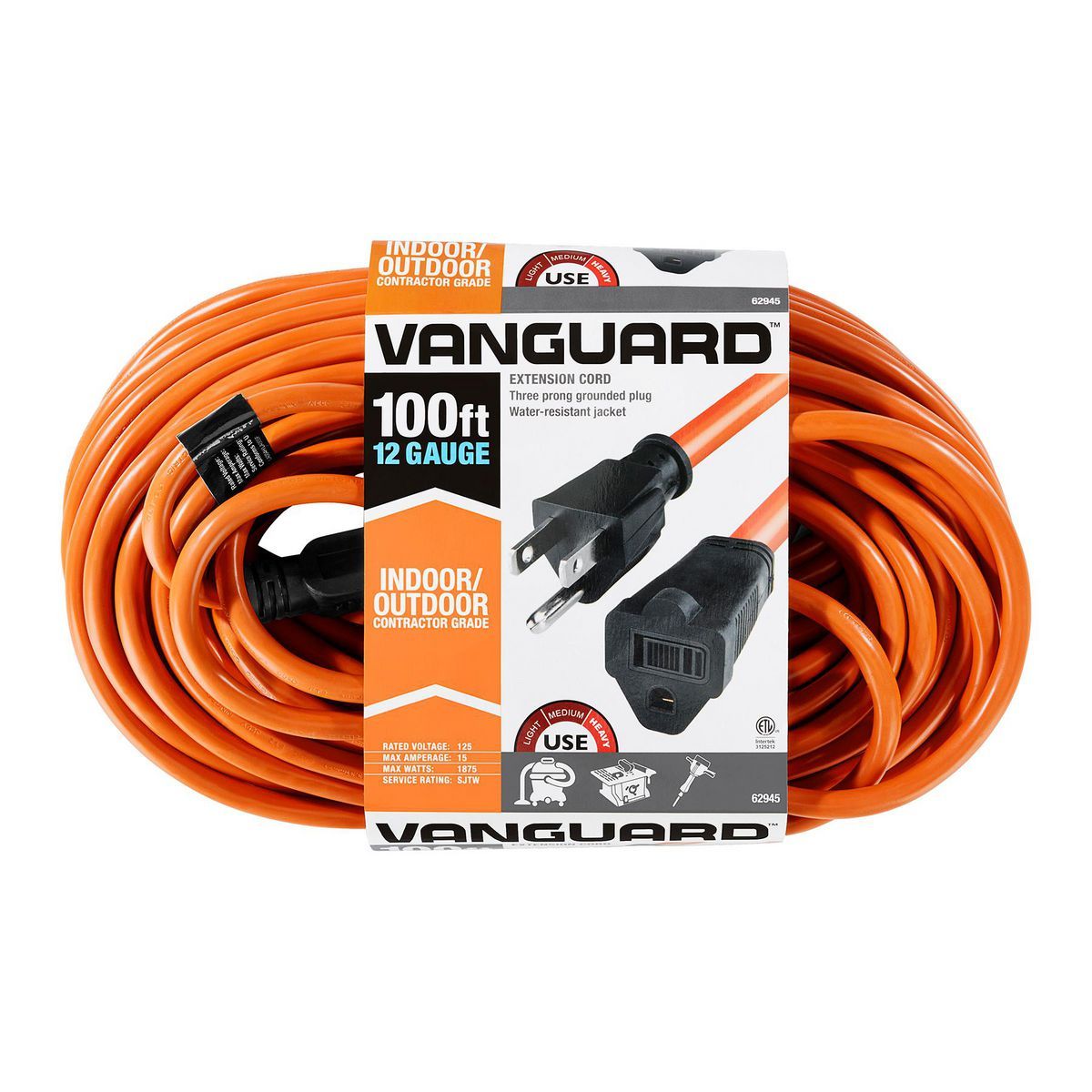 100 ft. 12/3 Gauge Outdoor Extension Cord, Orange X837987