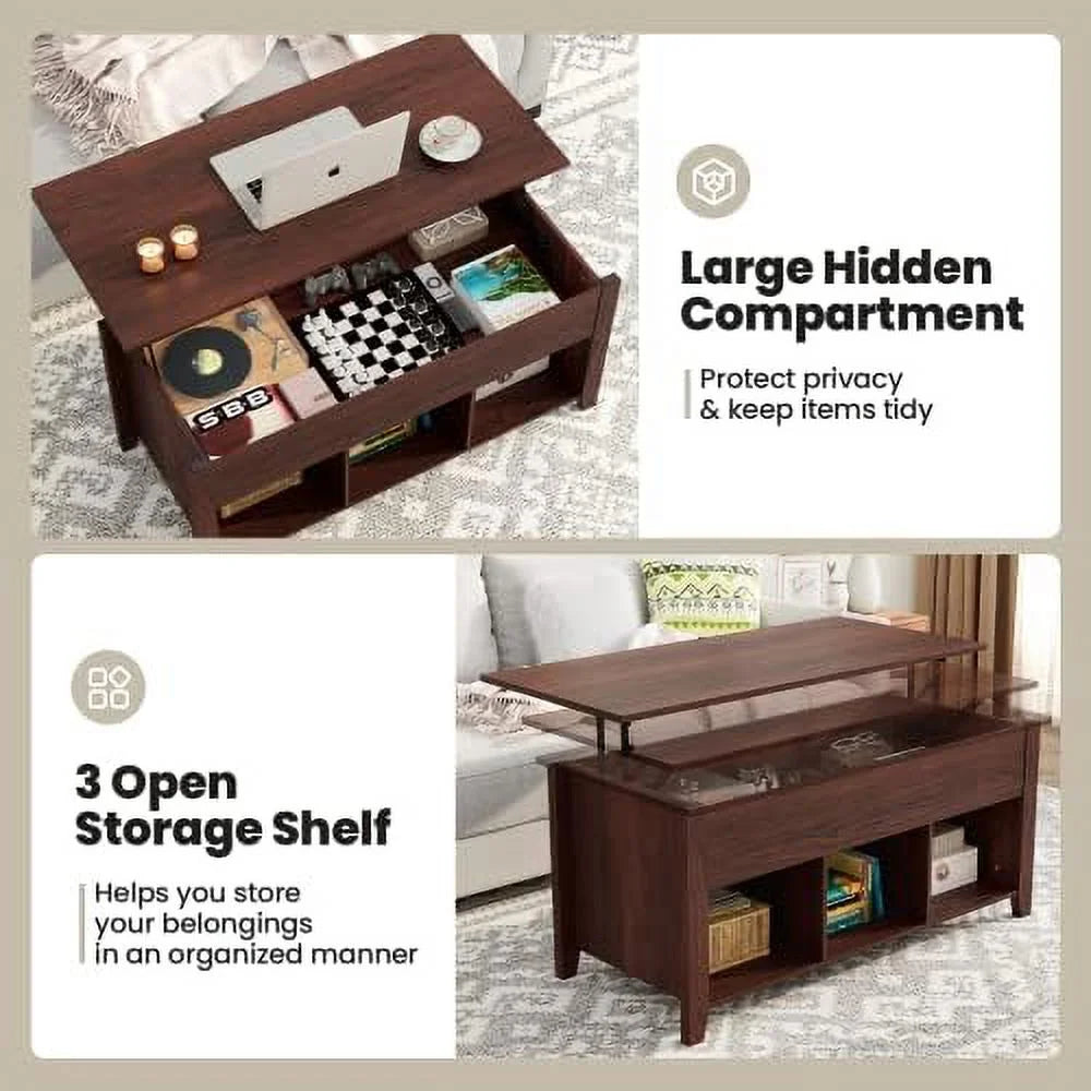 Lift Top Coffee Table with Hidden Compartments H2444