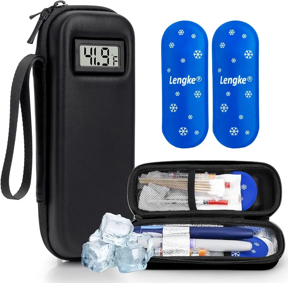 Black Insulin Cooler Travel Case with Temperature Display T267