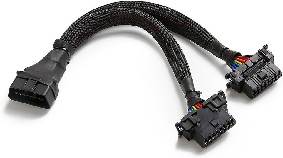 OBD2 16 Pin Splitter Extension Cable Adapter 1FT 10 Pack F54526