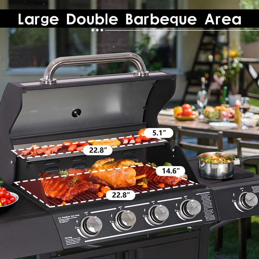 4-Burner Propane Gas Grill with Side Burner R34623