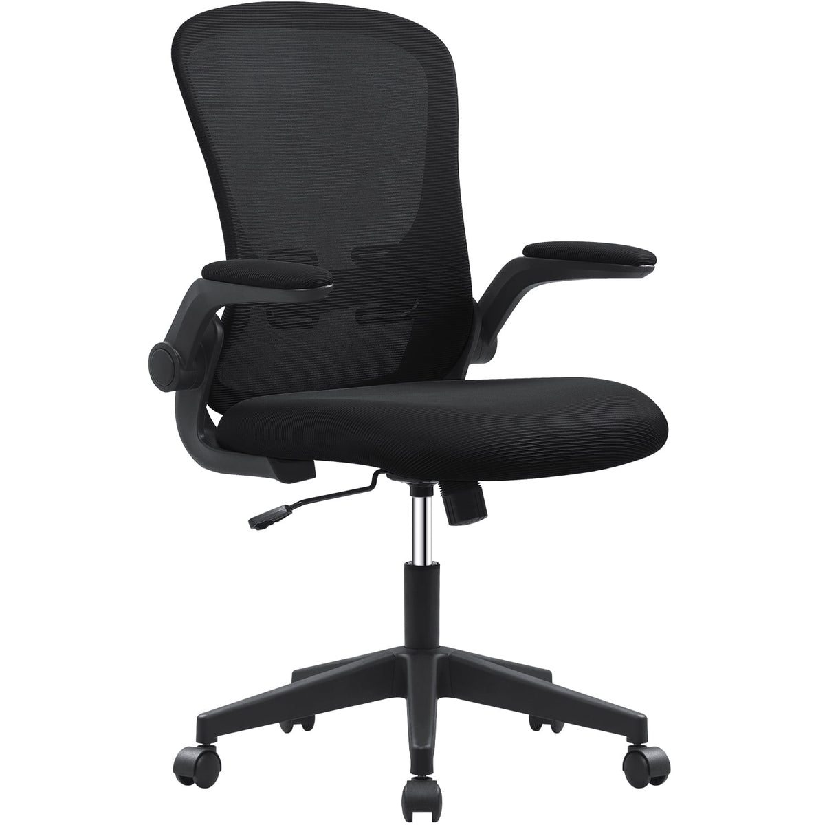 Black Mesh Ergonomic Office Chair with Flip-up Armrests M77337
