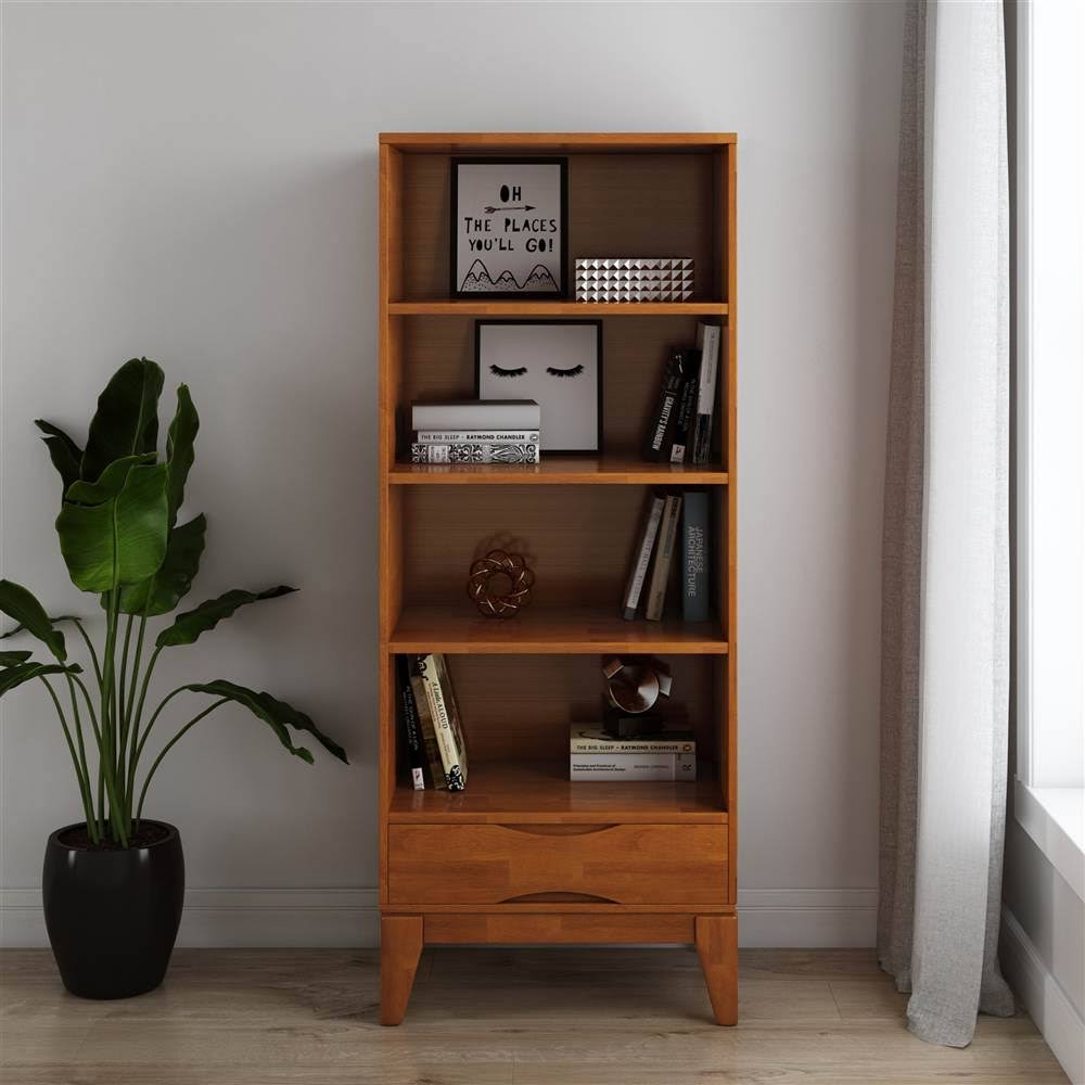 Solid Hardwood 60 in. x 24 in. Bookcase with Storage G572326
