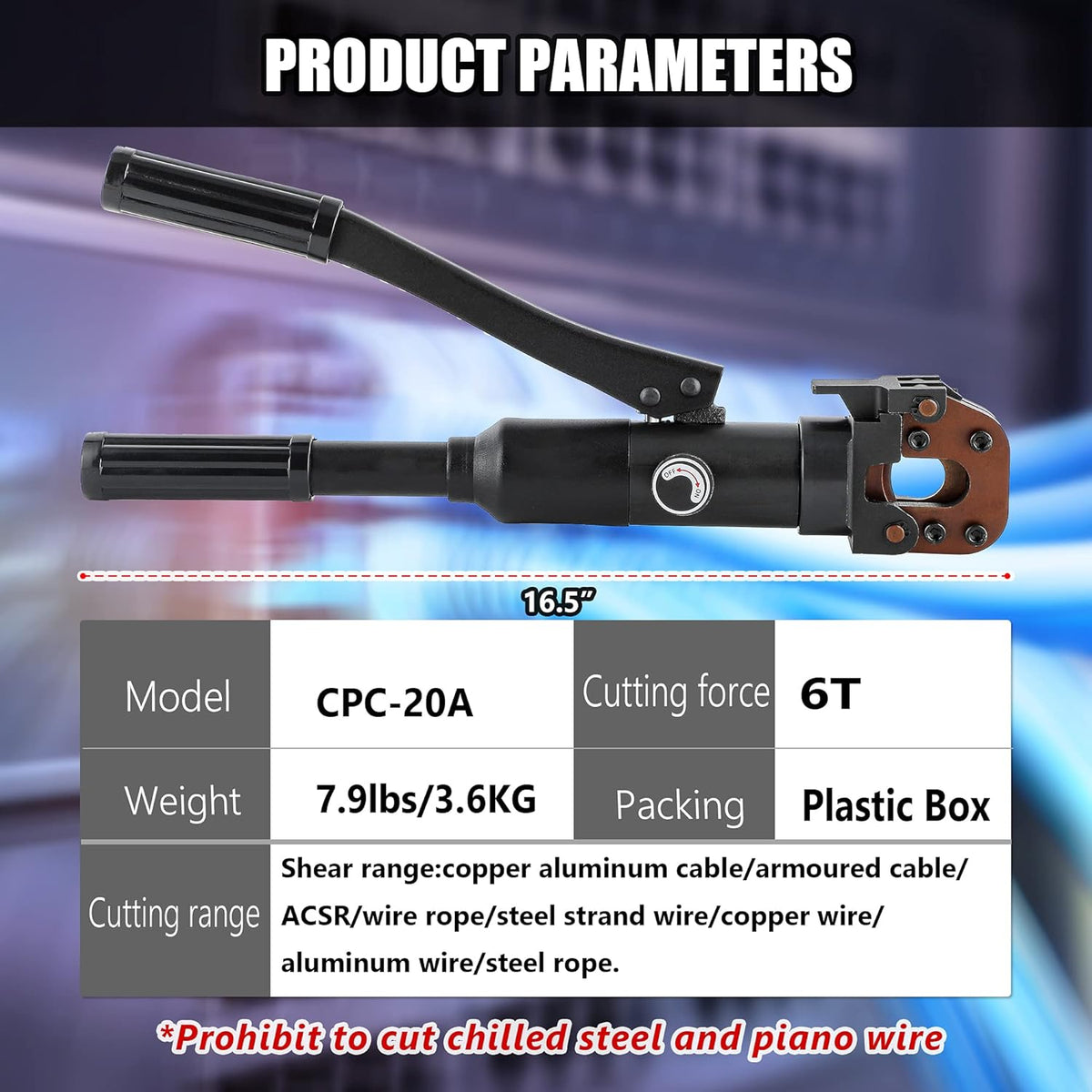 Hydraulic Cable Cutter φ25/32” 60KN Steel Wire Cutter N393