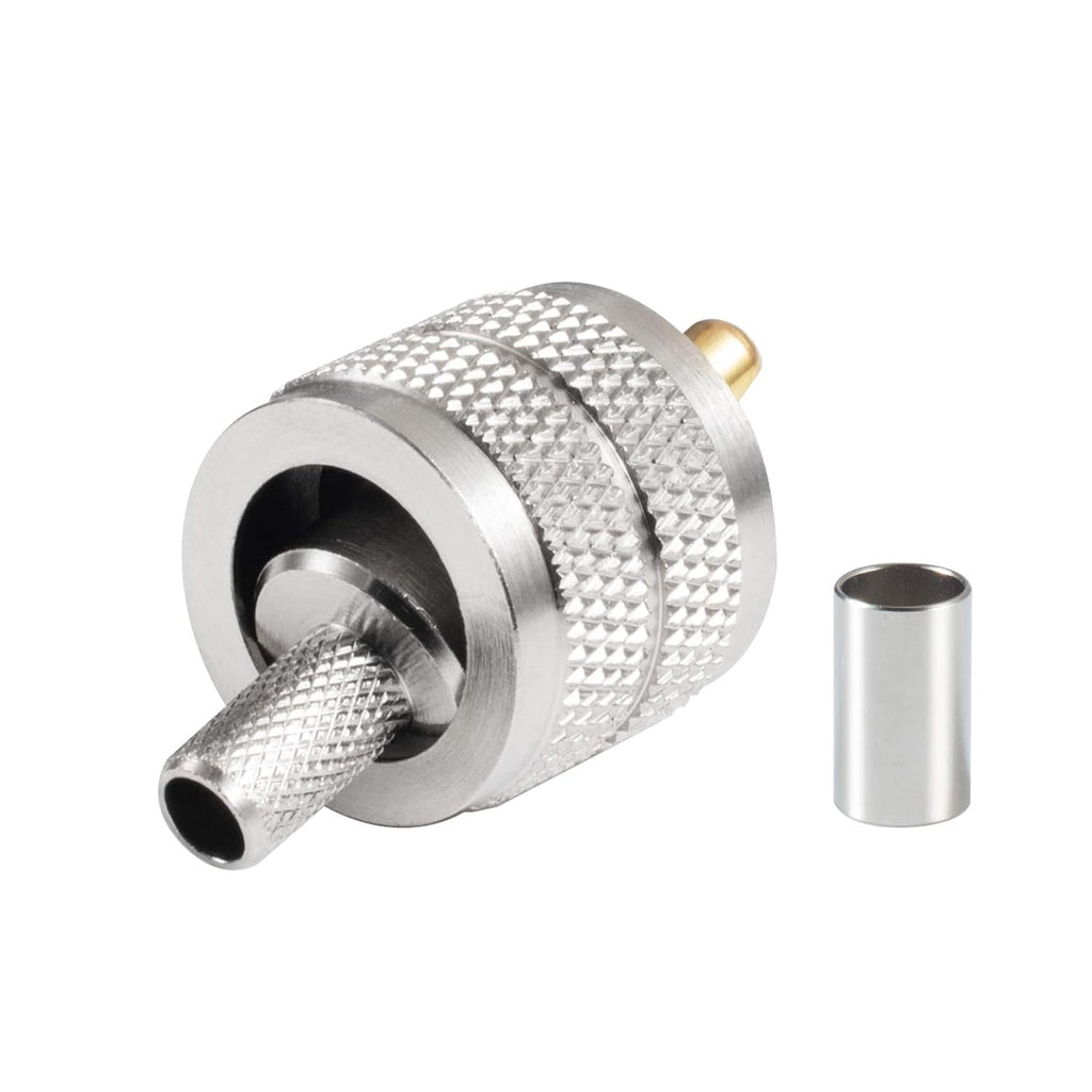 （Pack of 10） UHF Male PL-259 Plug Crimp for RG8X LMR240 Cable Straight RF Coaxial Adapter Connector D955
