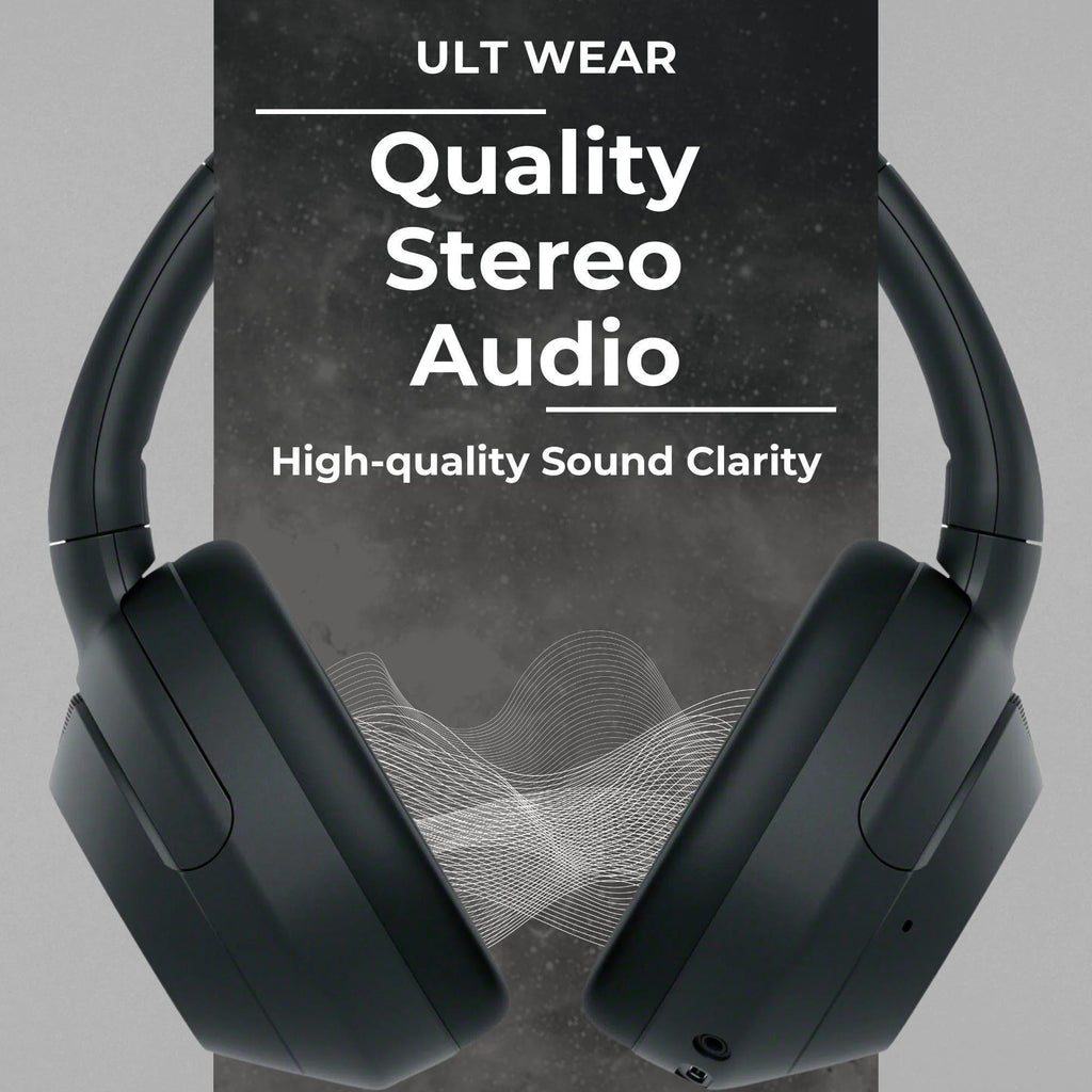 Black Noise Cancelling Headphones with USB Hub and Headphone Stand P524
