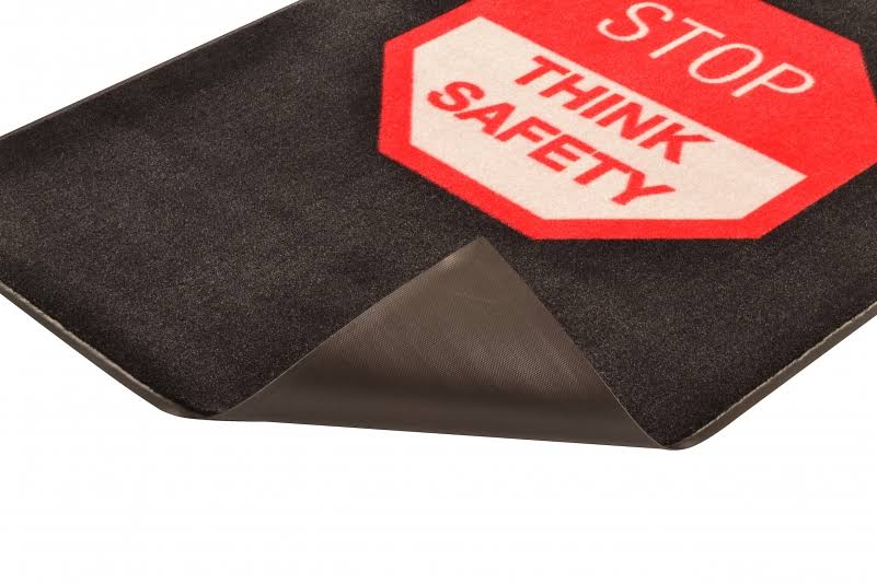Safety Message Mat 3/8 x 22 Thick 3 x 5 Black Q4608