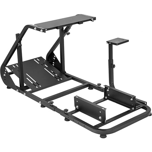 Reinforced Stabilizing Racing Steering Wheel Cockpit Adjustable Driving Simulator TV Stand O45599