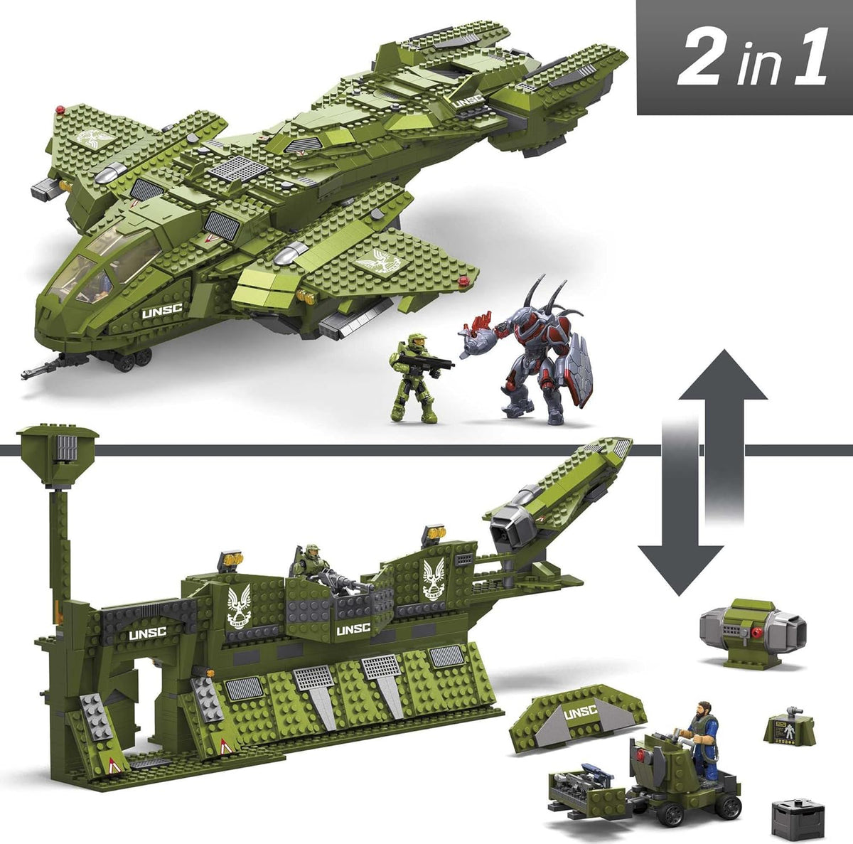 Pelican Inbound Vehicle with 2024 Pieces, 3 Micro Action Figures and Accessories Z638264