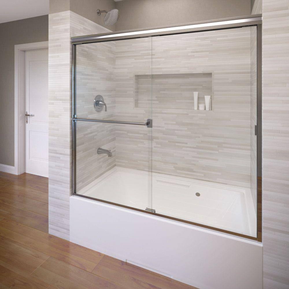Semi-Framed Sliding Tub Door in Silver A968650