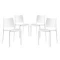 White Plastic Dining Chair Set of 4 S737