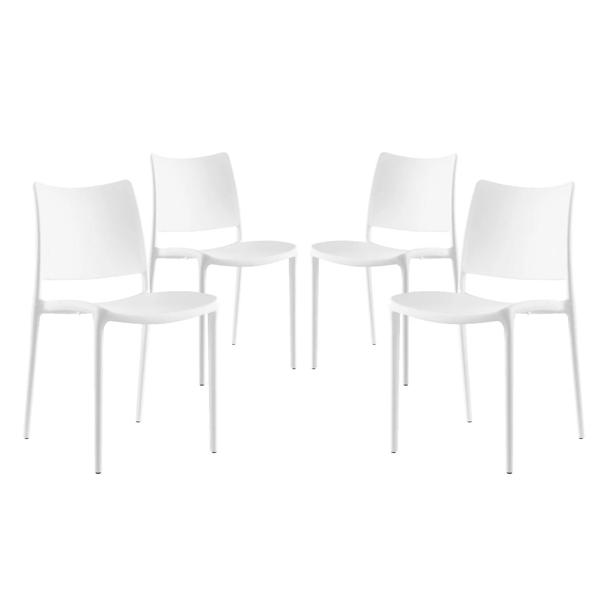 White Plastic Dining Chair Set of 4 S737