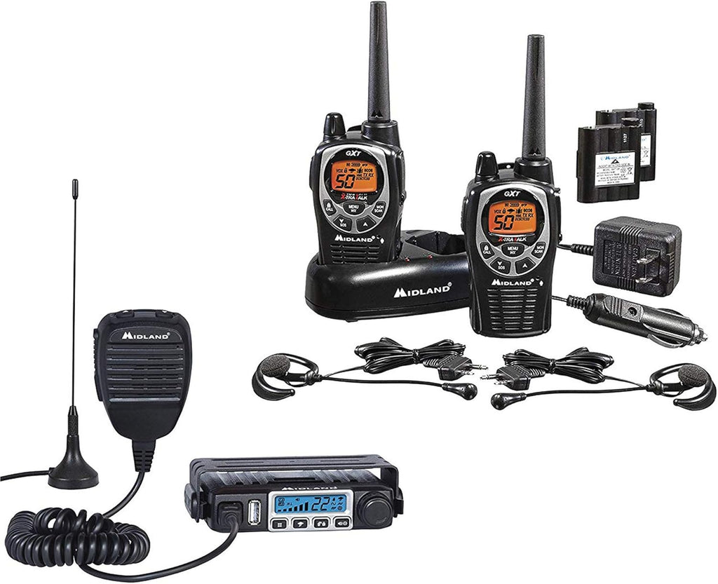 15 Watt GMRS MicroMobile Two-Way Radio with External Magnetic Mount Antenna (Black) H432