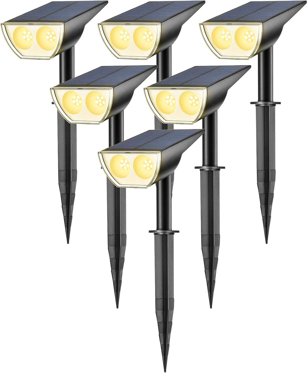 12 LED Solar Powered Landscape Spotlights, IP67 Waterproof, 6 Pack, Cool White I13726