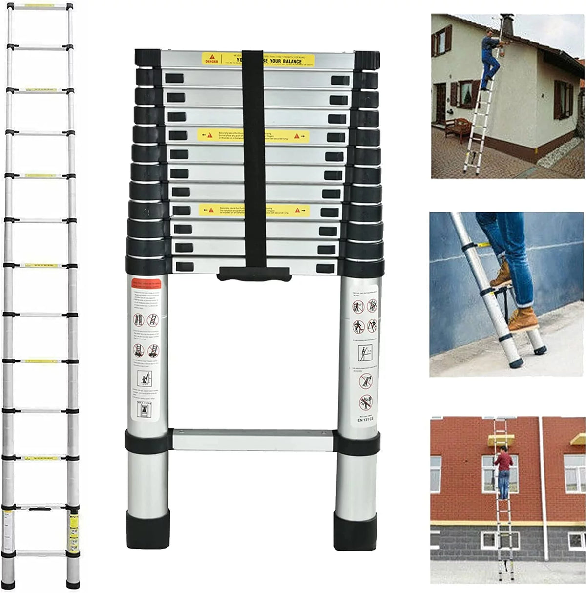 8.5 FT Aluminum Telescoping Ladder 330 Pound Capacity S681690