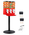 Triple Candy Vending Machine with 3 Removable Canisters and Quarter Coin Operated Anti-Theft Lock J84467