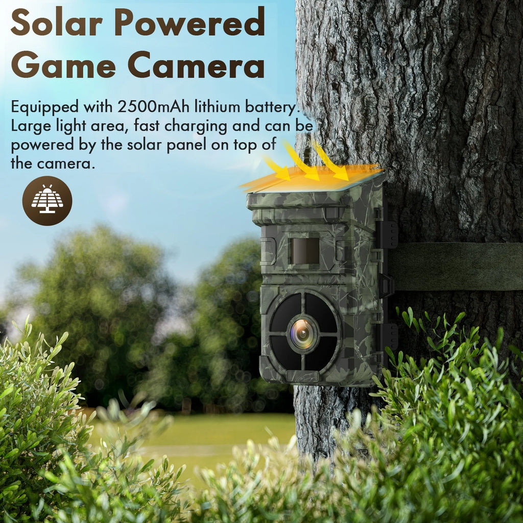 Solar Powered Trail Camera 1080P 24MP with Night Vision Waterproof S837943