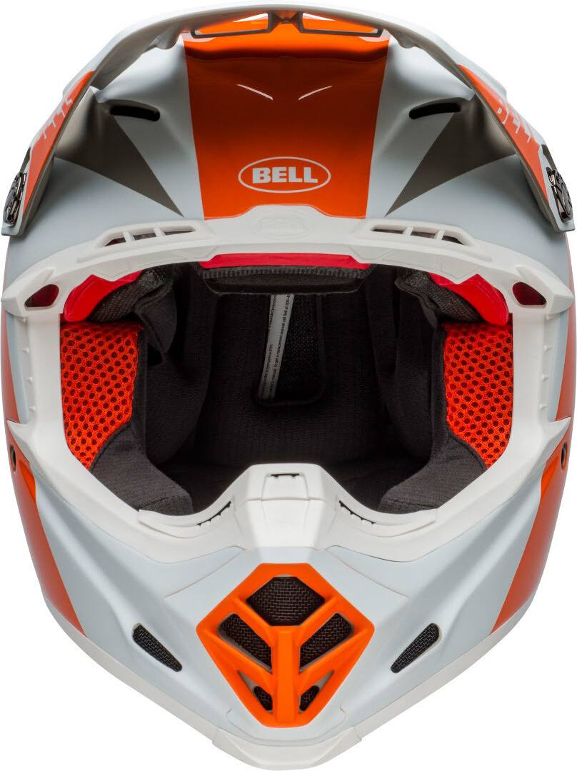 White Orange Sand Moto-9 Helmet Y946