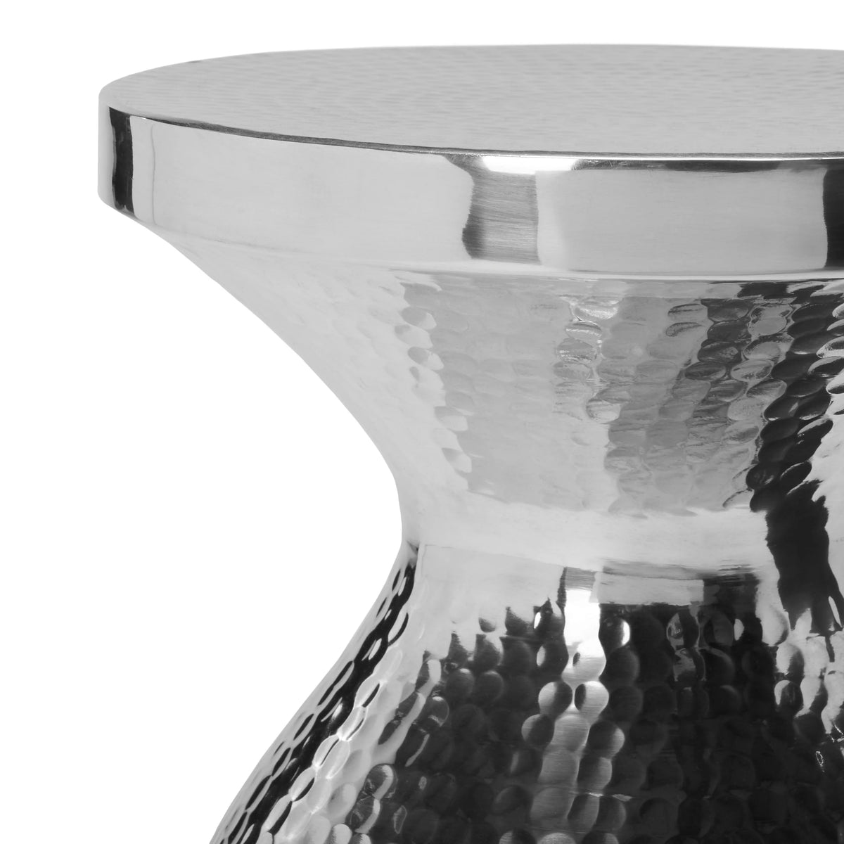 Small Hammered Aluminum Stool V176730