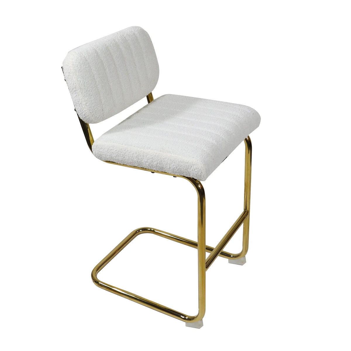 Ivory Boucle Fabric Counter Height Bar Stools Set of 2 E806114