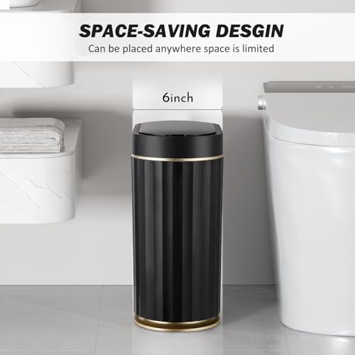 Automatic Motion Sensor Trash Can 2 Gallon White H9688