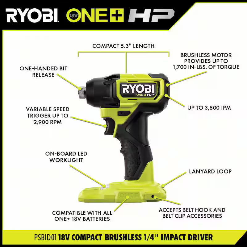 18V Brushless Cordless Compact 1/2 in. Drill and Impact Driver Kit with 1.5 Ah Batteries, Charger and Bag V9823