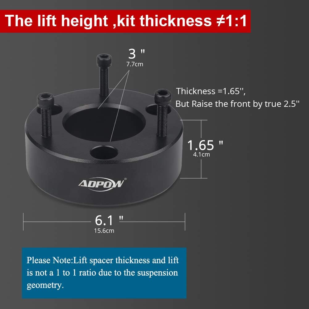 2.5" Front Leveling Lift Kit for Chevy GMC Silverado 1500 / Sierra 1500 2007-2019 Pickup, Pack of 2 J610940
