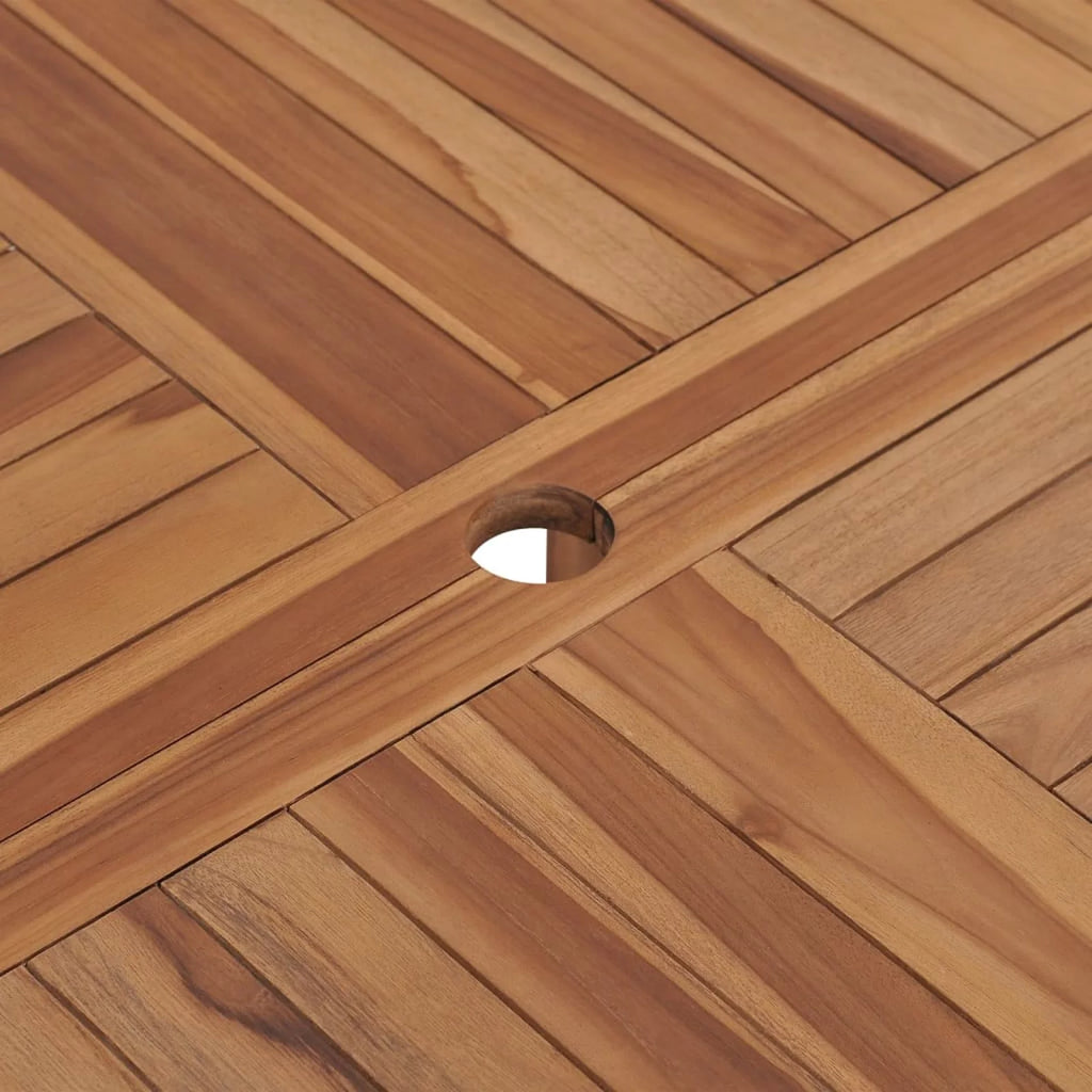 Teak Wood Patio Table with Umbrella Hole O609397