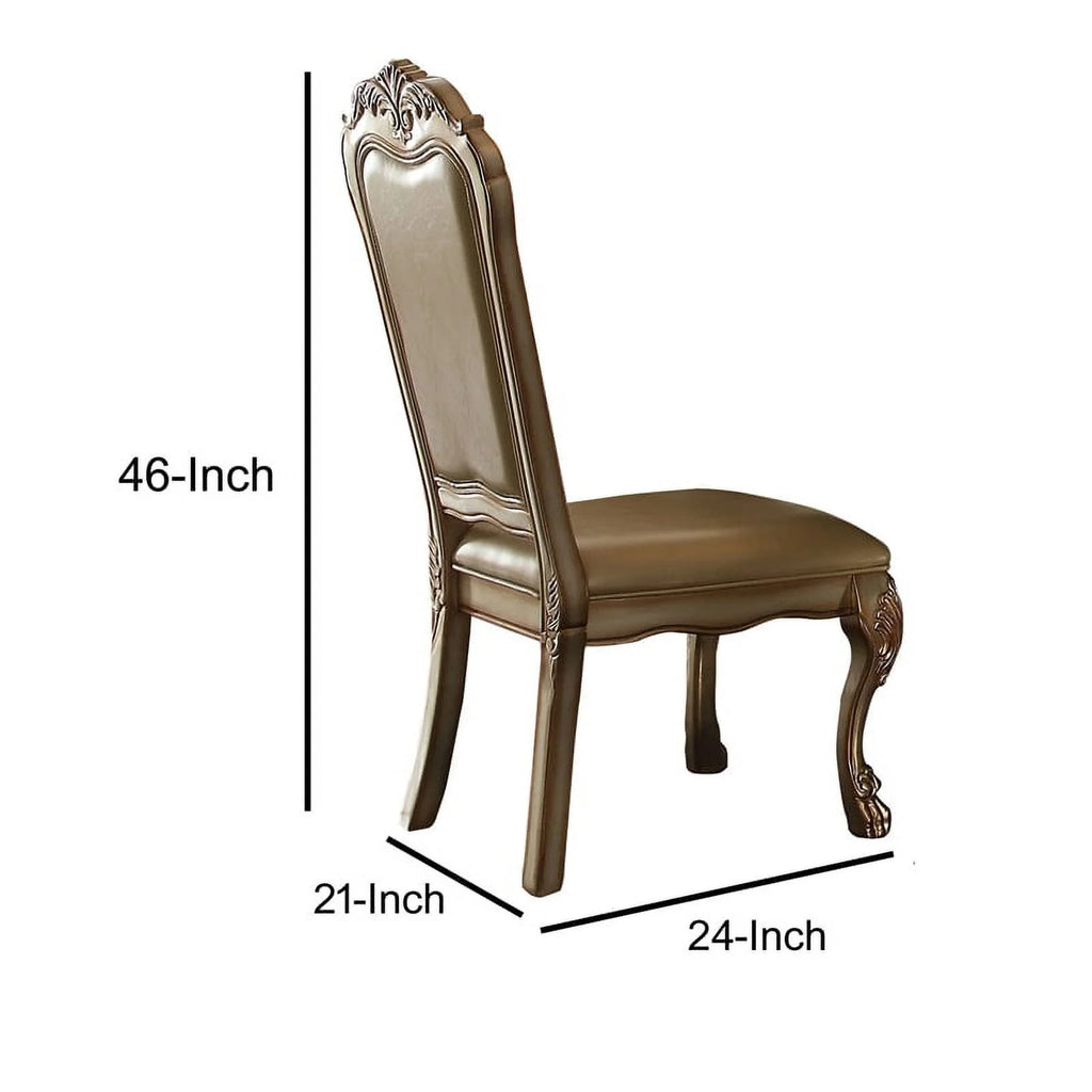 27 Inch Faux Leather Dining Chair Set of 2 K7638