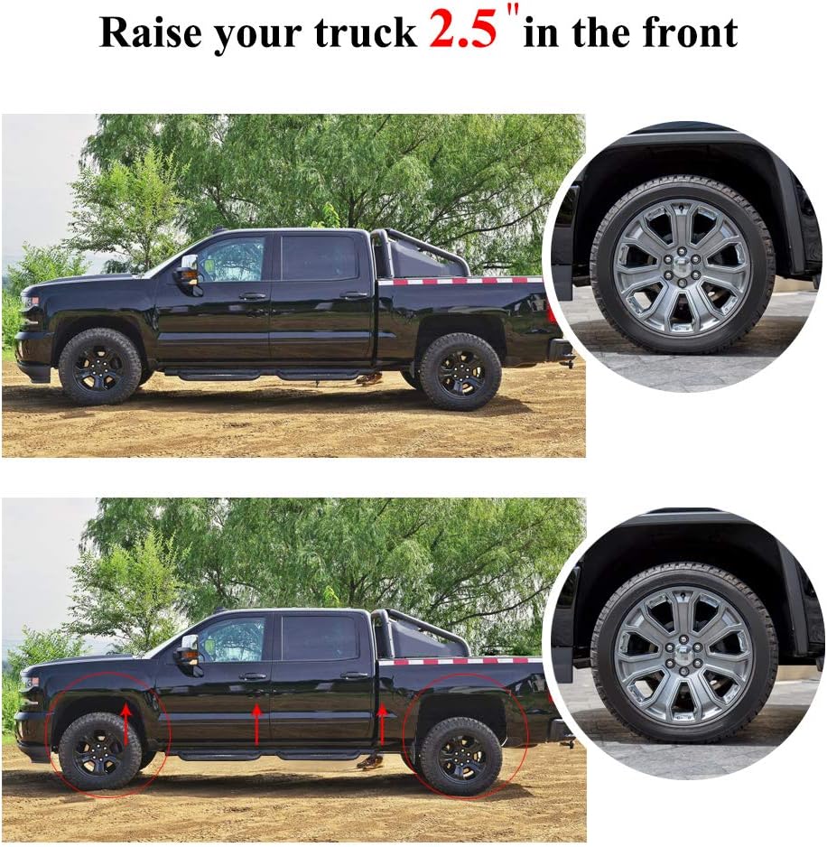 2.5" Front Leveling Lift Kit for Chevy GMC Silverado 1500 / Sierra 1500 2007-2019 Pickup, Pack of 2 J610940