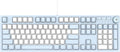 AK50 Mechanical Gaming Keyboard - PBT Keycaps - Grey-White - White Backlit - Blue Switches - Black W44391