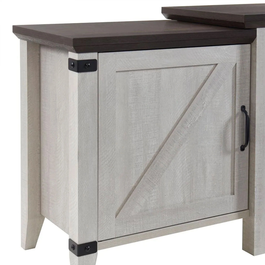 Grey Freestanding Wooden Electric Fireplace TV Stand Console K77350
