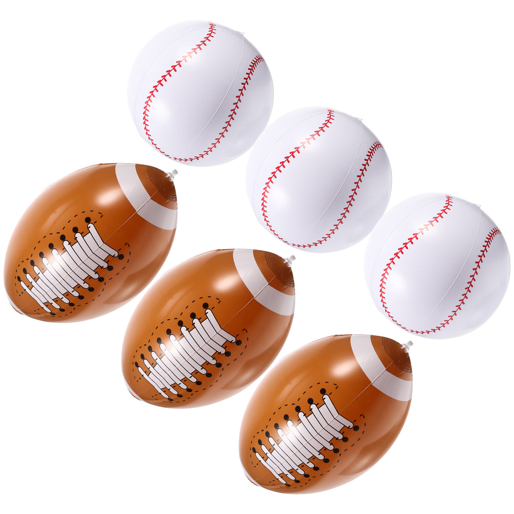 6 Pcs Inflatable Baseball PVC Toys for Toddlers J8542