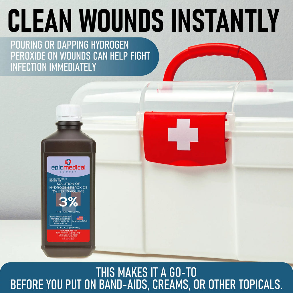 Hydrogen Peroxide First Aid Antiseptic 3% USP 32 oz F5503