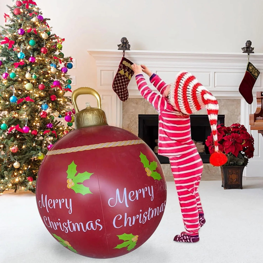 Outdoor Christmas Inflatable Ball PVC 23.6Inch with Pump N4155
