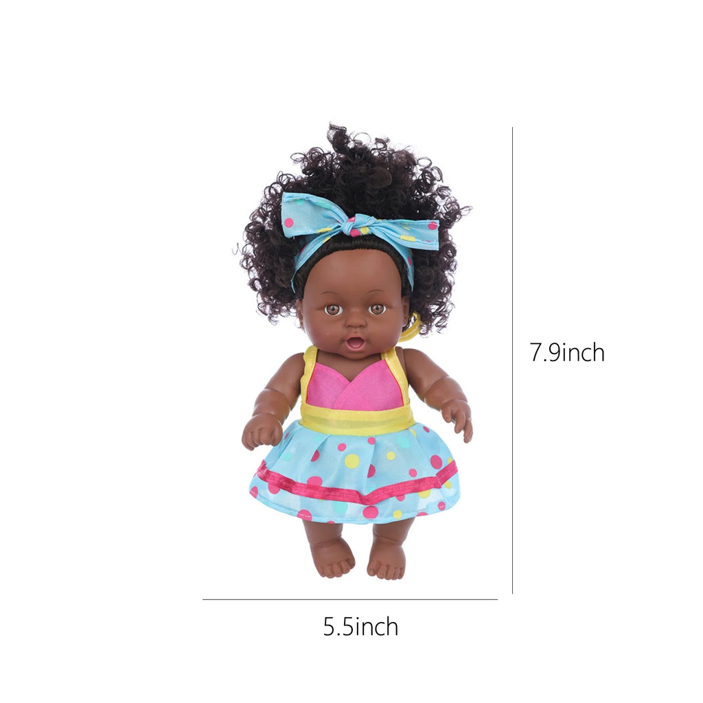 8 Inch Black Baby Dolls With Clothes X1354