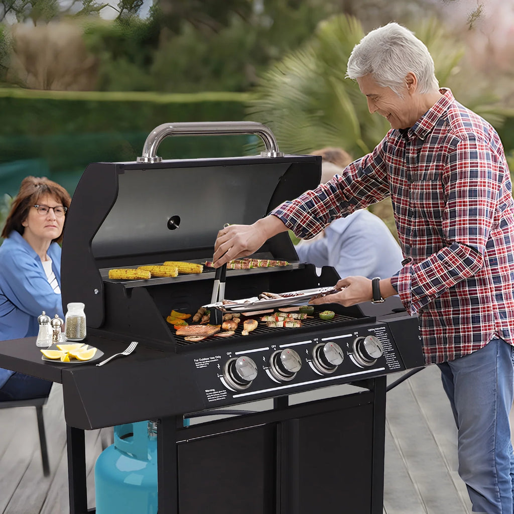 4-Burner Propane Gas Grill with Side Burner R34623