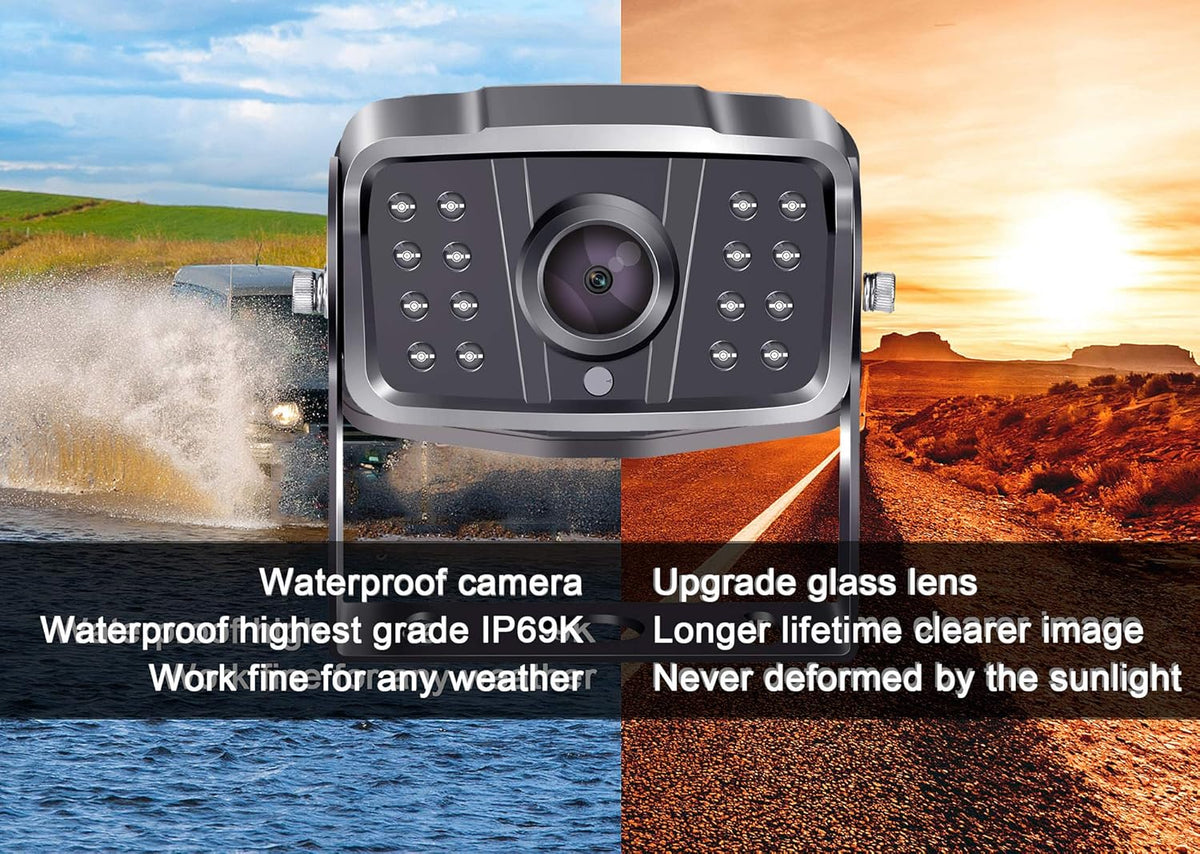 Wireless HD 1080P 7'' Split Screen DVR Backup Camera 4 Channel Infrared Night Vision M945480
