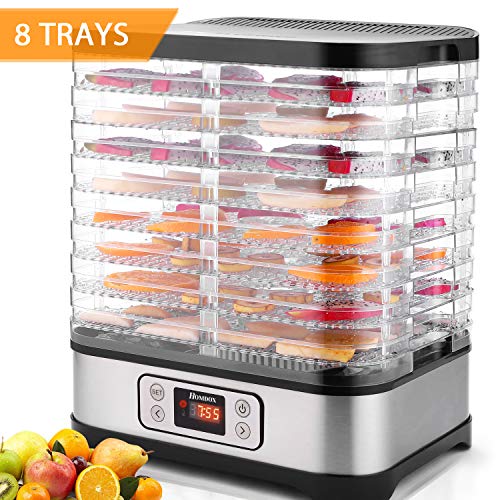 Food Dehydrator Machine with 8 Trays, 400W Digital Timer and Temperature Control, BPA Free U555