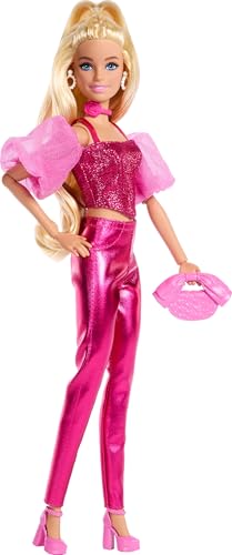 Metallic Blue Top and Skirt Doll with Wavy Brown Hair and Accessories T2374