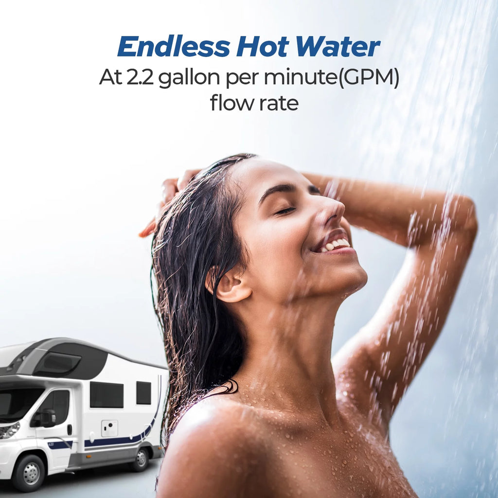 Tankless Propane RV Water Heater White 2.2 GPM 42,000 BTU B956539