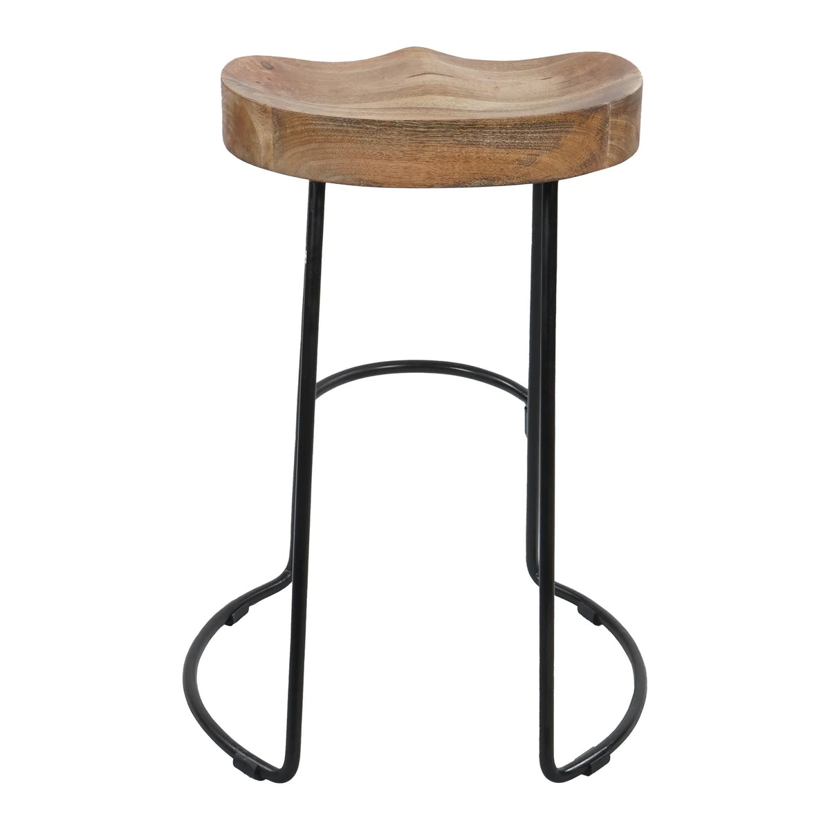 24 Inch Natural Brown Mango Wood Backless Barstool M395260