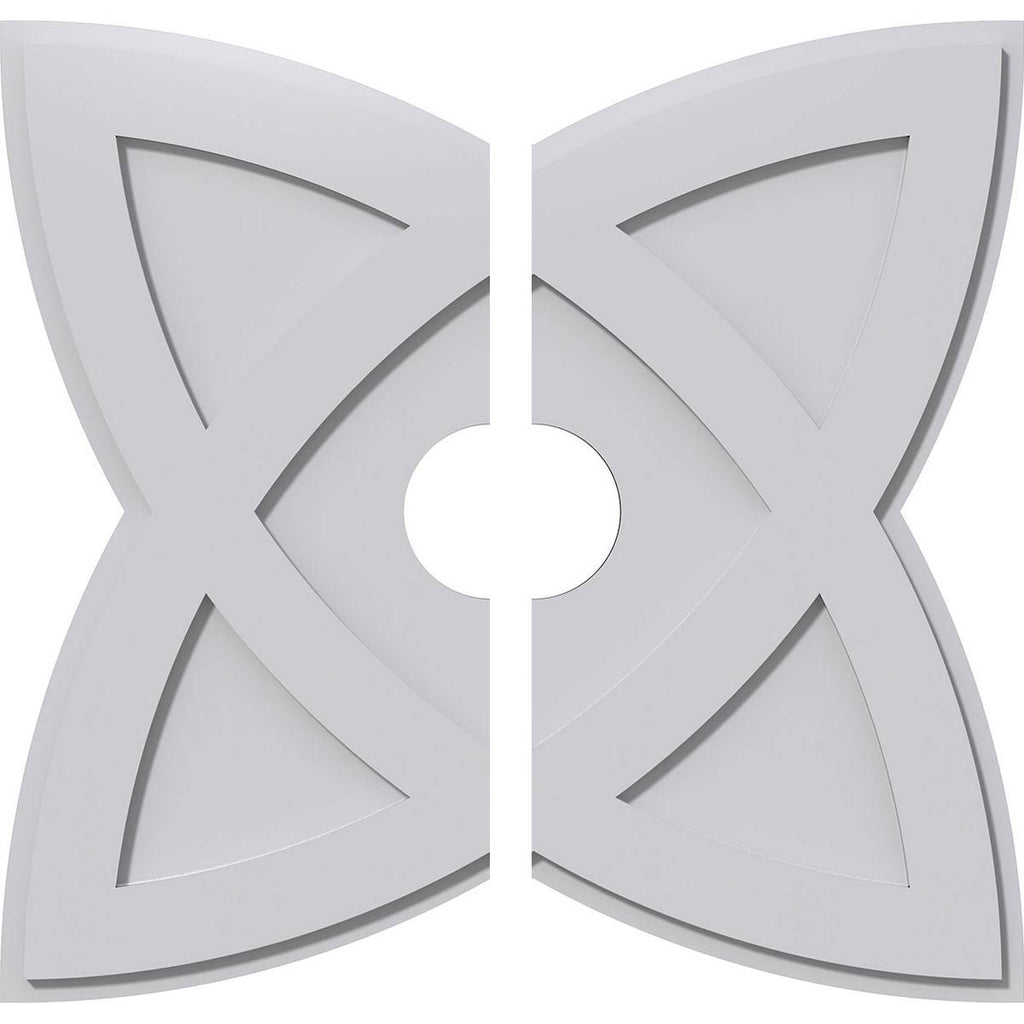 28 inchod x 5 inchid x 10 1/2 inchc x 1 inchp PVC Contemporary Ceiling Medallion, Two Piece J104247
