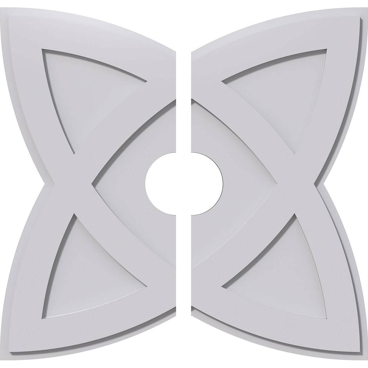 28 inchod x 5 inchid x 10 1/2 inchc x 1 inchp PVC Contemporary Ceiling Medallion, Two Piece J104247