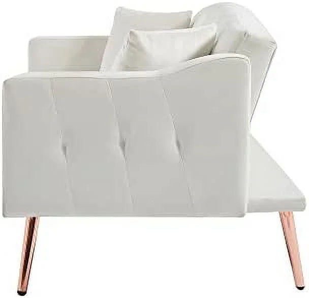 65” Convertible Velvet Sofa Bed with 2 Pillows G769